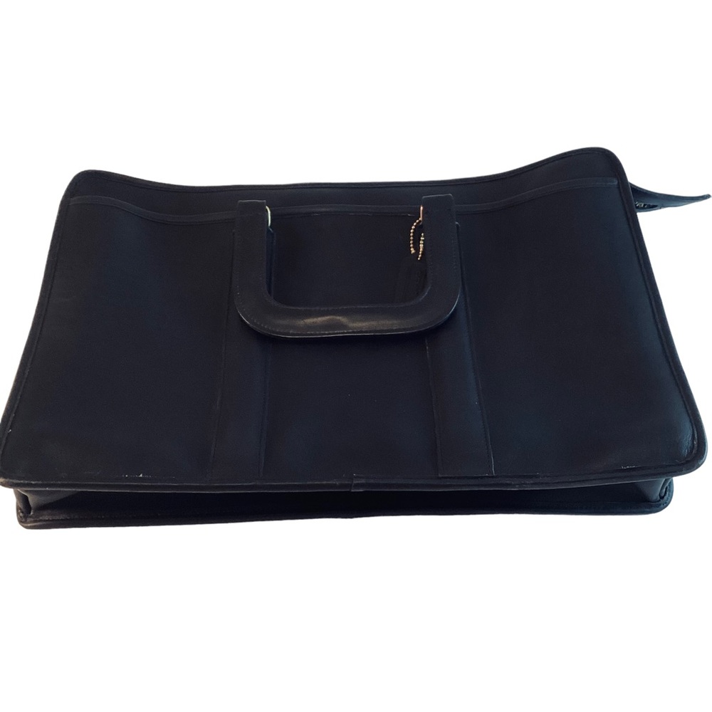 COACH Leather Briefcase Black Double Handle Portfolio Bag 0491-212 VINTAGE - Picture 11 of 16